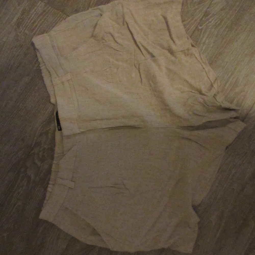 Casual linen blend Tan Shorts